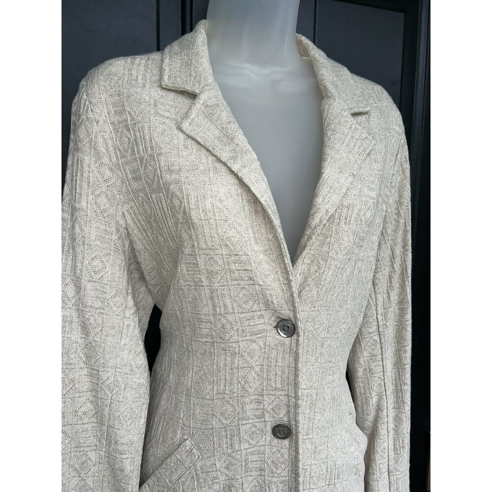 Isabella Bird Textured Linen Blend Trench Coat Duster Women's Medium Lagenlook